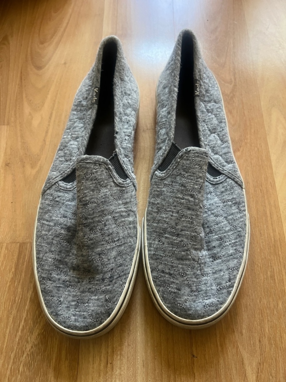Keds womens Gray Quilted Slip-On Sneakers